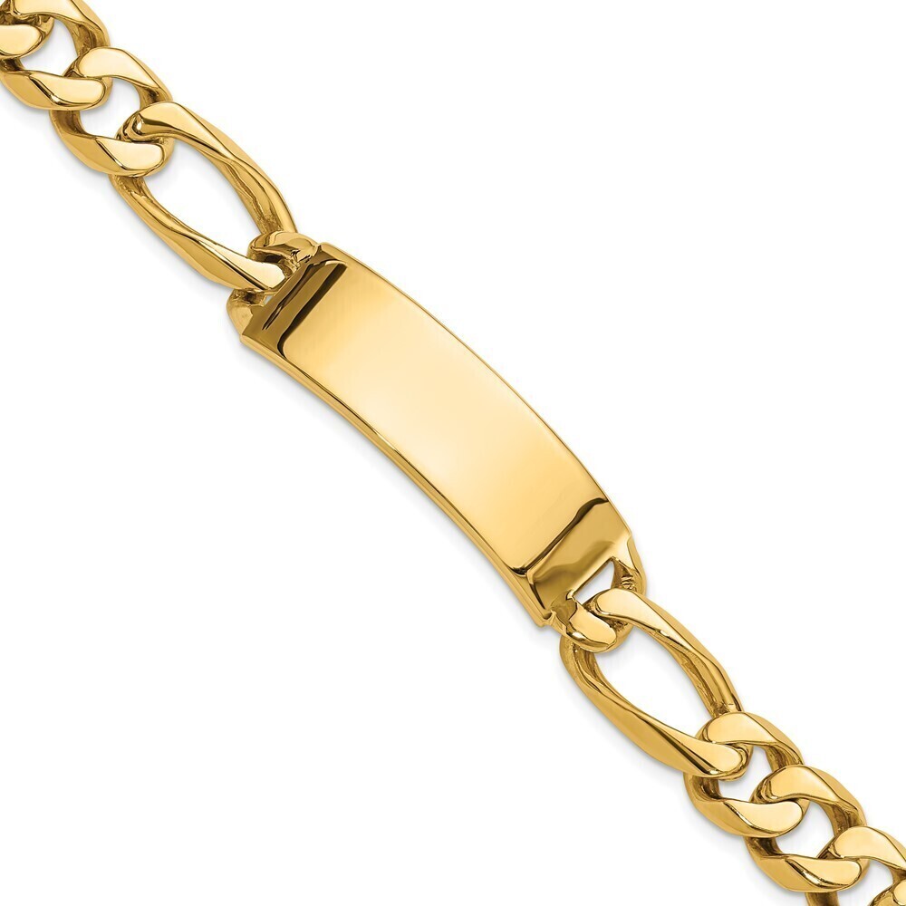 14k Yellow Gold Hand-polished Figaro Link Id Bracelet